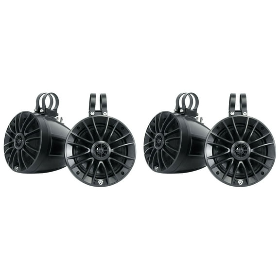 (4) Rockville UT65B UTV/ATV 6.5" Rollbar Swivel Wakeboard Marine Speakers IPX6