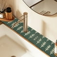 thumbnail image 2 of Yayeee Faucet Mat for Kitchen Sink 14.7" Diatomite Long Splash Guard Pad, Dark Green Leaves, 2 of 7