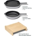 thumbnail image 4 of Caraway 10.5” Cast Iron Skillet & Grill Pan Duo – Enameled Cookware Set with Non-Toxic 3-Layer Enamel Coating – No Seasoning Required – Compatible with All Stovetops – Gray, 4 of 4