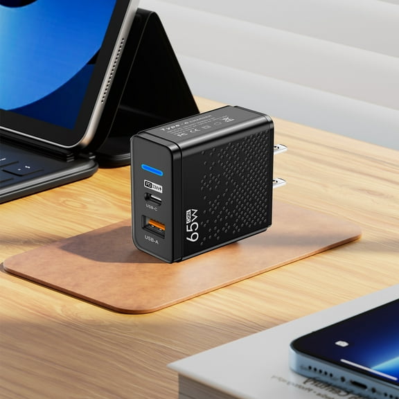 SPOORYYO 5V 2.4A Power Adapter, USB C and USB A Dual Port Wall Charger Plug with LED Indicator, Universal Charging for Smartphones, Tablets, Headphones and More