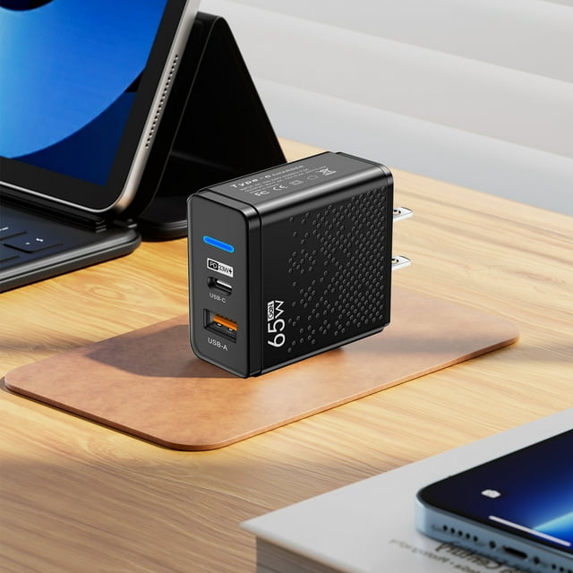 Office Desk Accessories Qwtwty 5V2.4A Power Adapter USB C And USB A Double Interface Charging Plug with LED Suitable for Mobile Phones Tablets Mice Headphones And Other Electronic Devices