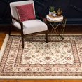 thumbnail image 2 of Unique Loom Voyage Collection Traditional Oriental Classic Intricate Design Area Rug, 8' 0 x 8' 0 Square, Ivory/Gold, 2 of 10