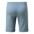 thumbnail image 5 of MRULIC mens shorts Men's Summer Casual Short Pant And Fashionable Solid Pockets Short Cotton And Linen Loose Soft Short Men Casual Shorts Blue + L, 5 of 7
