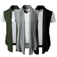 thumbnail image 4 of Joernso Spring Autumn Cardigan Jacket Solid Color Irregular Hem Draping Cardigan Vest Streetwear, 4 of 8