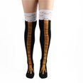 thumbnail image 5 of Calcetines largos con patas de pollo para mujer, calcetines hasta la rodilla hasta el muslo, regalos locos divertidos novedosos XBTCLXEBCO Negro largo, largo, 5 of 5
