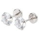 thumbnail image 5 of Pendiente de botón de plata brillante, ligero y exquisito, accesorio para pendientes de botón de oro blanco de 6 mm, 5 of 14