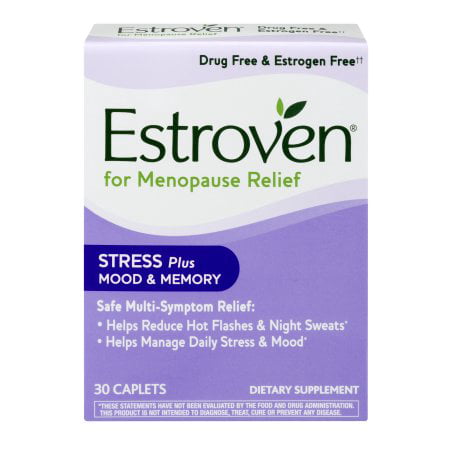 (4-Pack) Estroven Menopause Relief with Stress + Mood & Memory Caplets, 30 (Best Mood Support Supplements)