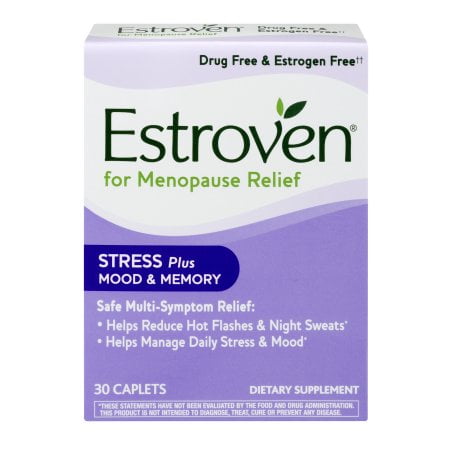 (4-Pack) Estroven Menopause Relief with Stress + Mood & Memory Caplets, 30 (The Best Memory Supplement)