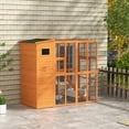 thumbnail image 1 of PawHut Large Wooden Outdoor Cat House With Large Run For Play ,Natural, 1 of 2