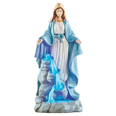 Collections Etc Virgin Mary with Solar Powered Waterfall Garden Statue