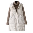 thumbnail image 2 of Puntoco, chaleco de bolsillo para mujer, chaqueta, abrigo de invierno sin mangas, cuello vuelto, cremallera, prendas de vestir exteriores sólidas, selecciones de Flash Puntoco Puntoco-7128, 2 of 9