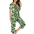 thumbnail image 2 of Tnhcen Women's Summer Floral Print Henley Sleepwear Set - Button-Up Short Sleeve Top Capri Pants with Side Pockets Stretchy Pajamas Set Loungewear (S-3XL), 2 of 5