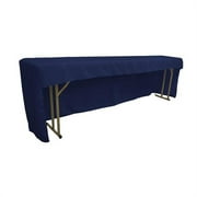 LA Linen TCpop-OB-fit-96x18x30-NavyP72 Open Back Polyester Poplin Fitted Tablecloth for Classroom Tables, Navy
