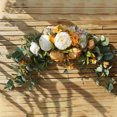 thumbnail image 2 of Dintel de puerta con flores simuladas, mesa de flores y flores colgadas frente al espejo para decorar la pared - naranja, longitud total de aproximadamente 75 cm, 2 of 14