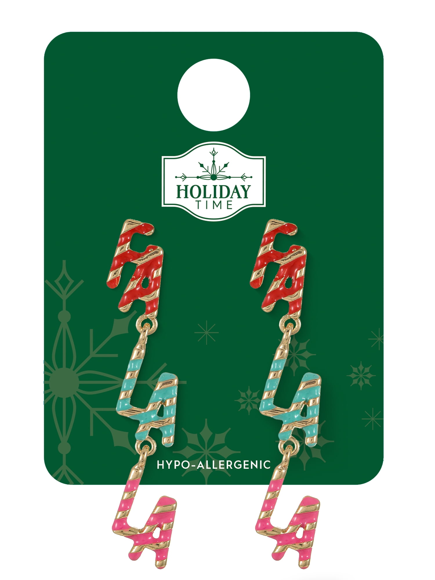Holiday Time Fa La La Motif Earrings, 1 Pair
