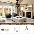 thumbnail image 6 of Farmhouse Ceiling Fan with Lights, 48 Inch Vintage Ceiling Lights with Remote Control, Glass Cover, 5 Dual-side Finishes Plywood Blades, Quiet DC 6 Speed Motor, Timing, for Home Outdoor Indoor, Black, 6 of 9