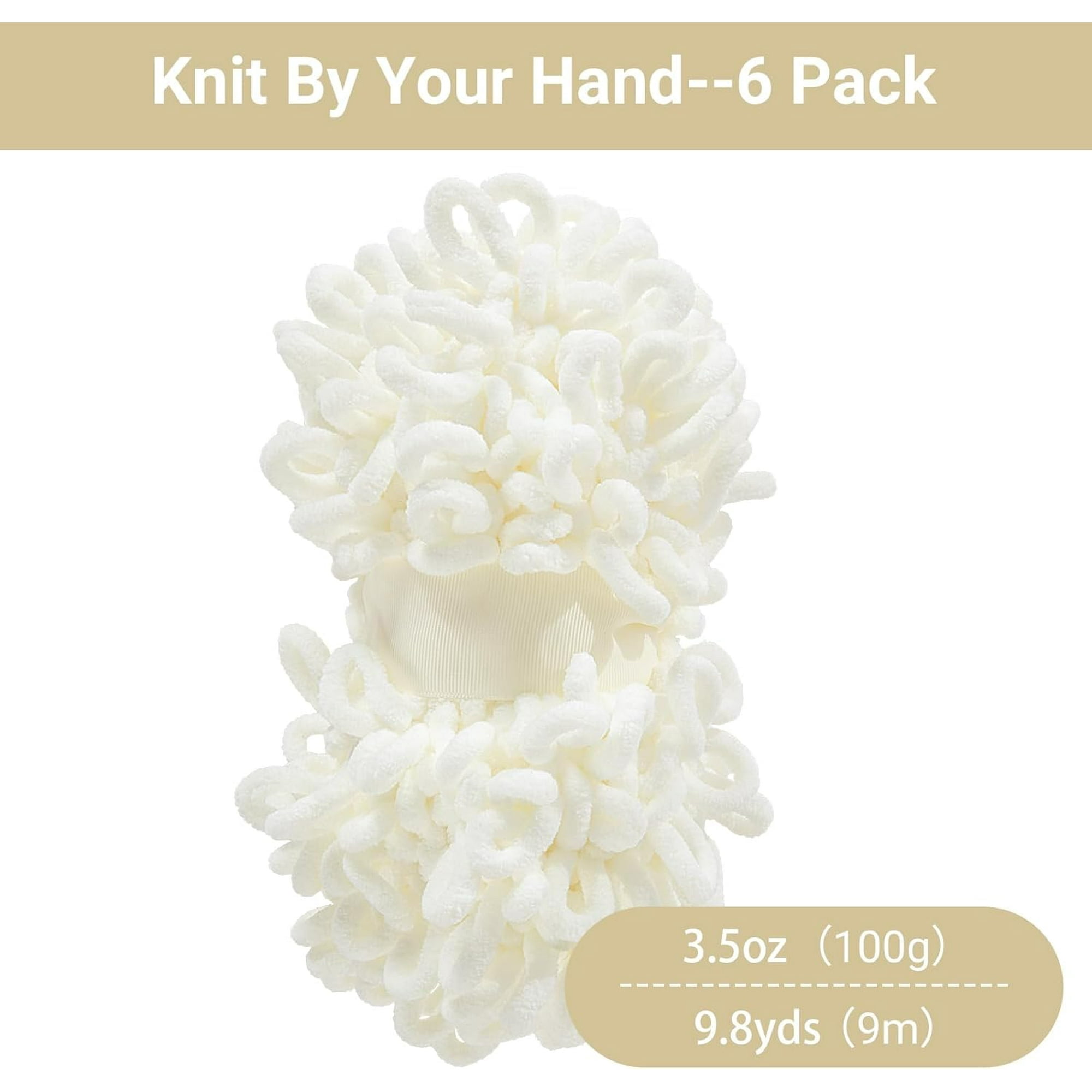 6/12 Skein Bulky Loop Yarn for Finger Knitting Soft,Off The Hook Loop Yarn,No-Needle Craft Chenille Yarn for Crocheting,Royal Blue Hand-Knitting Yarn
