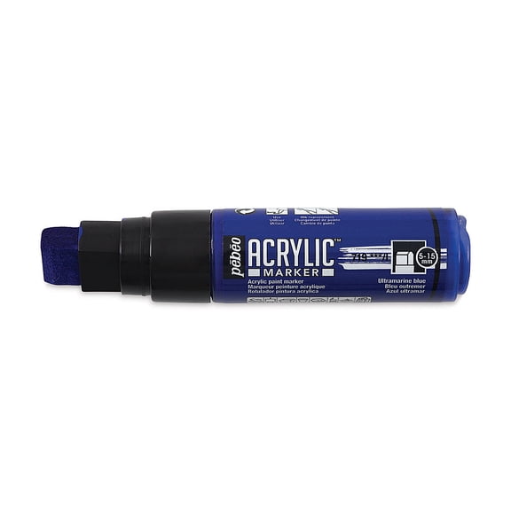 Pebeo Acrylic Marker - Ultramarine Blue, 5-15 mm, Flat Nib