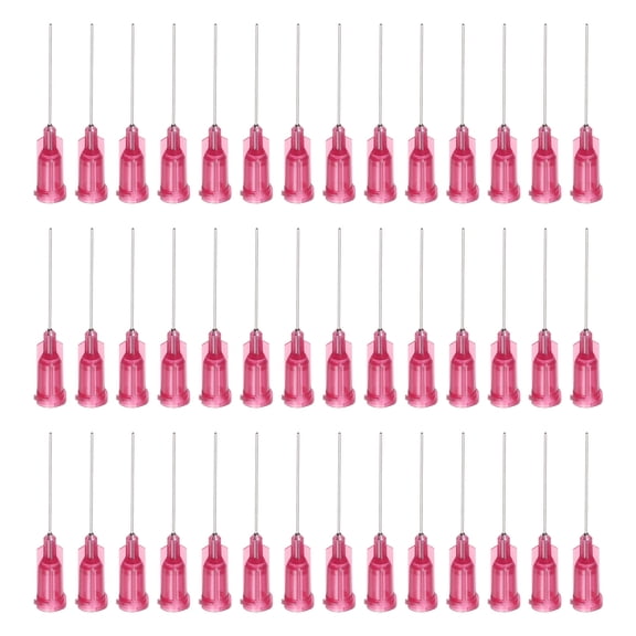 Uxcell Blunt Tip Dispensing Needle for Liquid Glue Gun, 25G 1", 60 Pcs (Red)