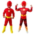 thumbnail image 2 of Disfraz de Flash de lujo para niño, disfraz de película para niños, fiesta de carnaval, Halloween, disfraz de Flash, máscara, cinturón con zapatos, 3 a 12 años, 2 of 5