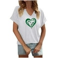 thumbnail image 2 of Soki Hauts Décontractés à Manches Courtes et Col en V Imprimés pour la Saint-Patrick pour Femmes en Liquidation, 2 of 4