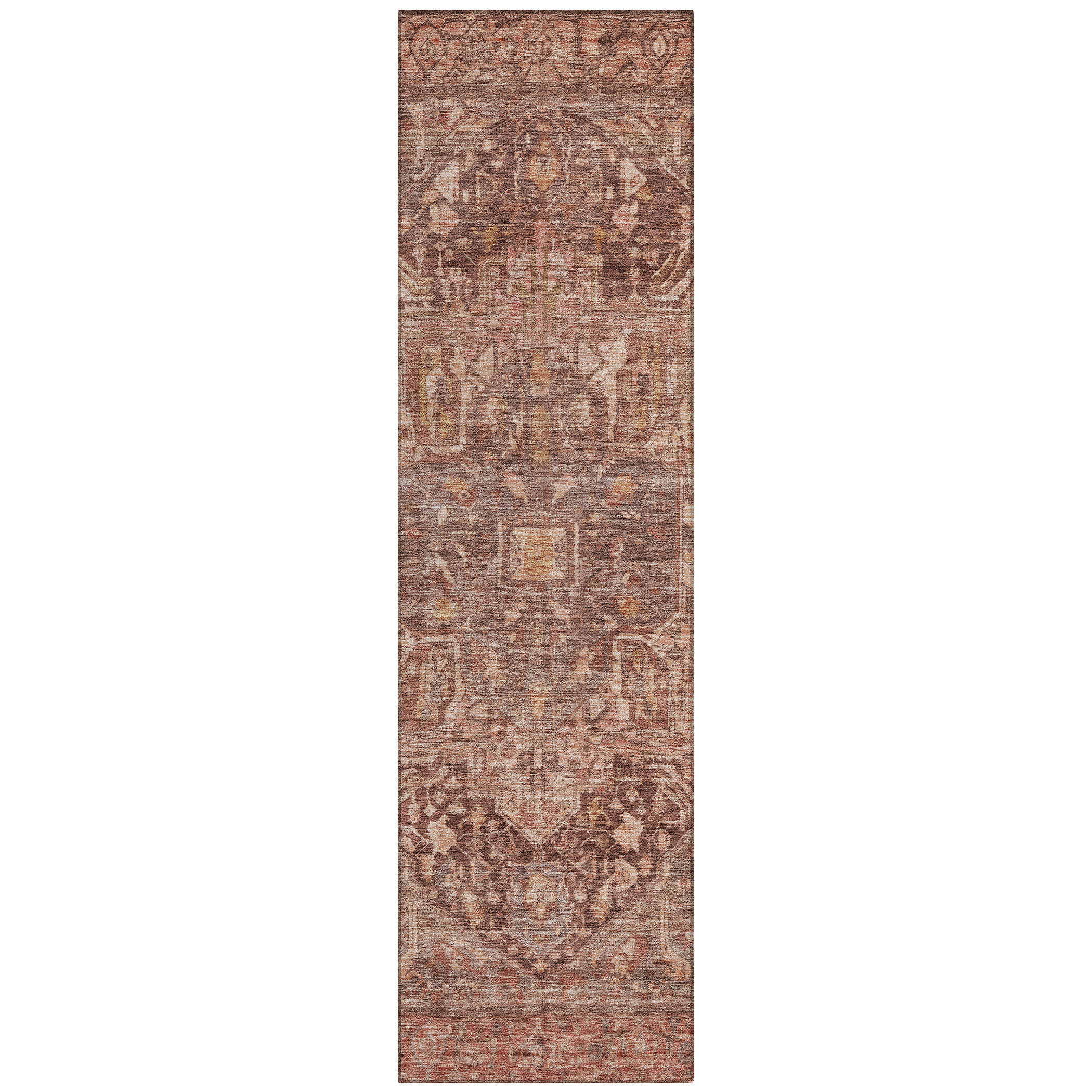 Addison Rugs Chantille Indoor/Outdoor Transitional Geometric, Abstract Burgundy Washable Runner Rug, 2'3" x 7'6"