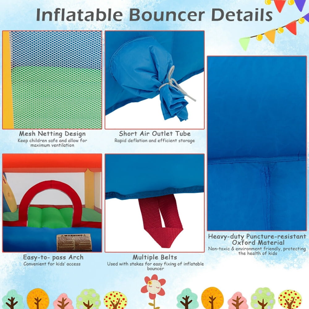 Aimee Lii Inflatable Bouncer Jump House with Climbing Wall, Kids Bounce House for 3-10, Boys Girls Backyard Party Gifts