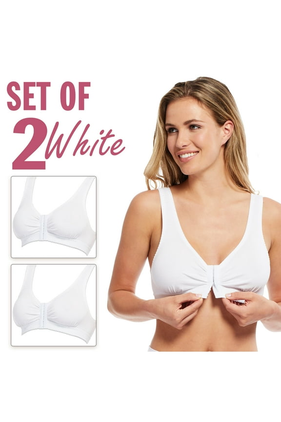 Full Freedom Cotton Wireless Front Closure Comfort Bra - 2 Packs