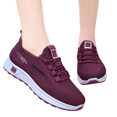 thumbnail image 4 of EKVAHL Orthopedic Lace Up Sneakers for Women, Knit Mesh Arch Support Wide Fit Rebound Cushioned Walking Shoes, Non Slip Daily Fitness Trainers Purple, 4 of 5