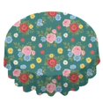 thumbnail image 2 of Pioneer Flower Floral Print Pattern Round Tablecloth 60 X 60 Inch, Wrinkle Resistant Wipeable Table Cloth for Kitchen Dining Picnic Patio Party, 2 of 6