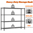 thumbnail image 5 of Legooin 18x60x72 inch Industrial Garage Shelf with Wheels Storage Rack Heavy Duty Metal Shelving Unit for Industrial Residential Use, Black, 5 of 8