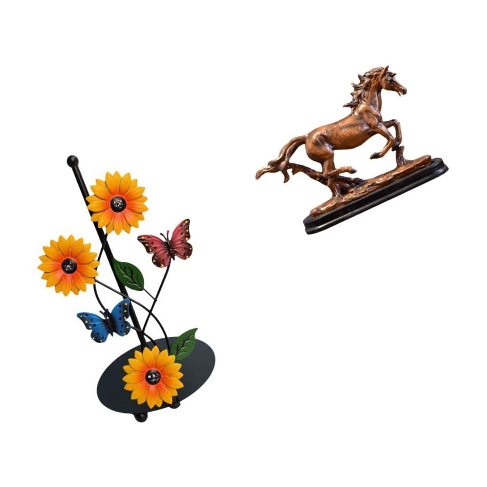 Fiocias Sculpture Paper Towel Holder Horse Figurine Artwork Collectible Art Ornament Vertical Tissue Rack for Desk Decoration Bookcase Living Room Home Decor