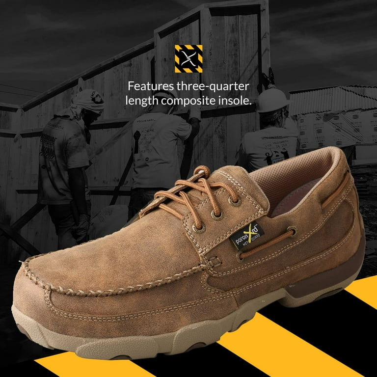 Twisted X Mena s Steel Toe Boat Shoe Driving Moc Handcrafted with MetGuard Shield Full Grain Leather Upper Three Quarter Length Composite Insole and Molded Rubber Outsole Bomber 7 M Walmart