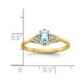 thumbnail image 2 of 14k Yellow Gold Polished Diamond and Aquamarine Ring Size 7.00 Ring for Women - .01 dwt .40 cwt, 2 of 2