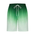 thumbnail image 5 of QATAINLAV Swim Trunk for Men Big and Tall Quick Dry Board Shorts Gradient Print Summer Beach Wear Casual Drawstring Elastic Waist Short Pants Green XXXL Fall Savings, 5 of 6