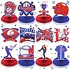 12 Pcs Baseball Party Decorations Baseball Honeycomb Centerpieces Baseball Theme Table Decoration Tables Centerpieces for Kids Boys Baseball Sports Red Blue Birthday Baby Shower Party Suppli