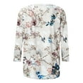 thumbnail image 5 of Pompotops T-shirt à Manches Mi-Longues 3/4 Imprimé Mode Femme Col Rond Haut Décontracté, 5 of 5