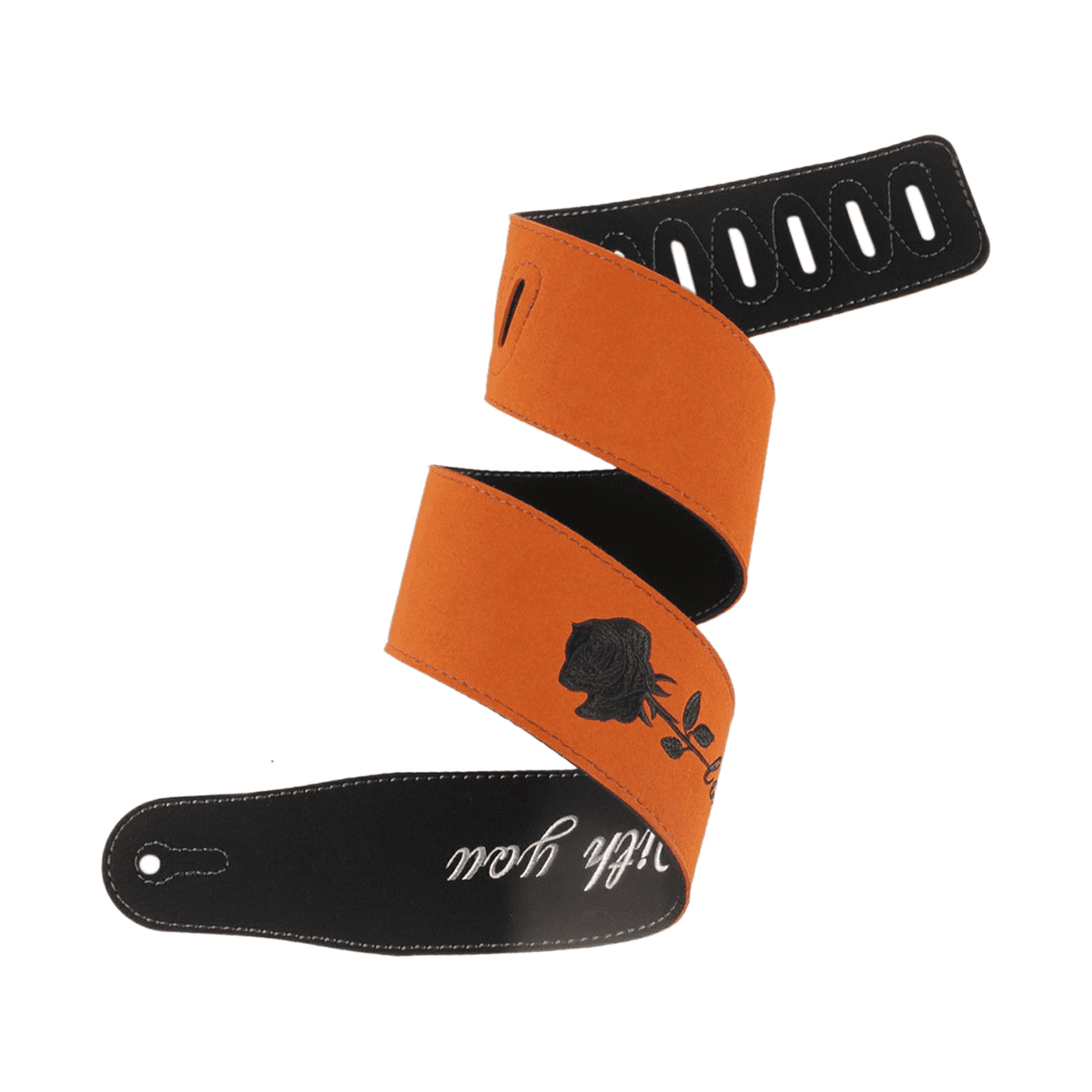 Nubuck Leather Guitar Strap Soft Leather Adjustable Strap Length for Bass Electric Guitar