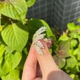 thumbnail image 6 of Gold Plated Cubic Zircon Big Adjustable Open Leaf Finger Ring Jewelry Accessory, 6 of 9