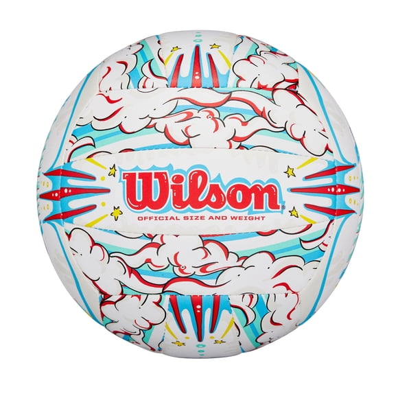 Pelota de Vóleibol Wilson Graffiti Peace Talla Oficial Blanco y Azul