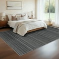 thumbnail image 3 of Garvee 9'x12' Modern Stripe Area Rug, Washable Neutral Printed Carpet with Non Slip Rubber Backing, Stain Resistant Accent Floor Carpet for Living Room, Bedroom, Home Office, Black, 3 of 8