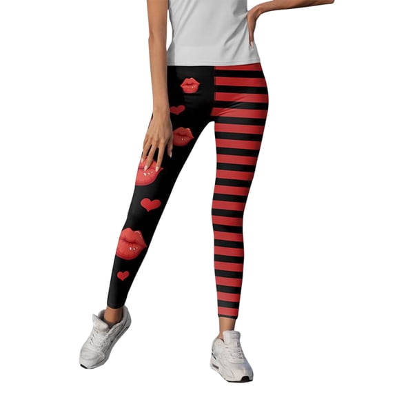 Leggings for Women Plus Size Print High Waist Casual Ankle Slim-Leg Leggings