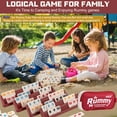 thumbnail image 2 of Smilejoy Mini Jeu de Rami, Cube de Rami de Voyage avec Sac en Toile Durable, Jeu de Société Traditionnel Classique pour Adultes et Enfants, 160 Tuiles, 6 Racks de Jeu, 1 Dé (6 Joueurs), 2 of 8