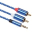 thumbnail image 3 of Puerto de aleación de aluminio Adaptador de 3,5 mm a 2RCA Teléfono a amplificadores Mezclador de audio Subwoofer Cable de audio AUX de cine en casa Inevent PJ7092-04, 3 of 7