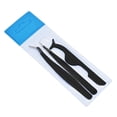 thumbnail image 3 of FACEGA 3Pcs Tweezers,Spray Paint Finish Tweezers for Men,Transparent Clip Design Lash Tweezers,Black, 3 of 5