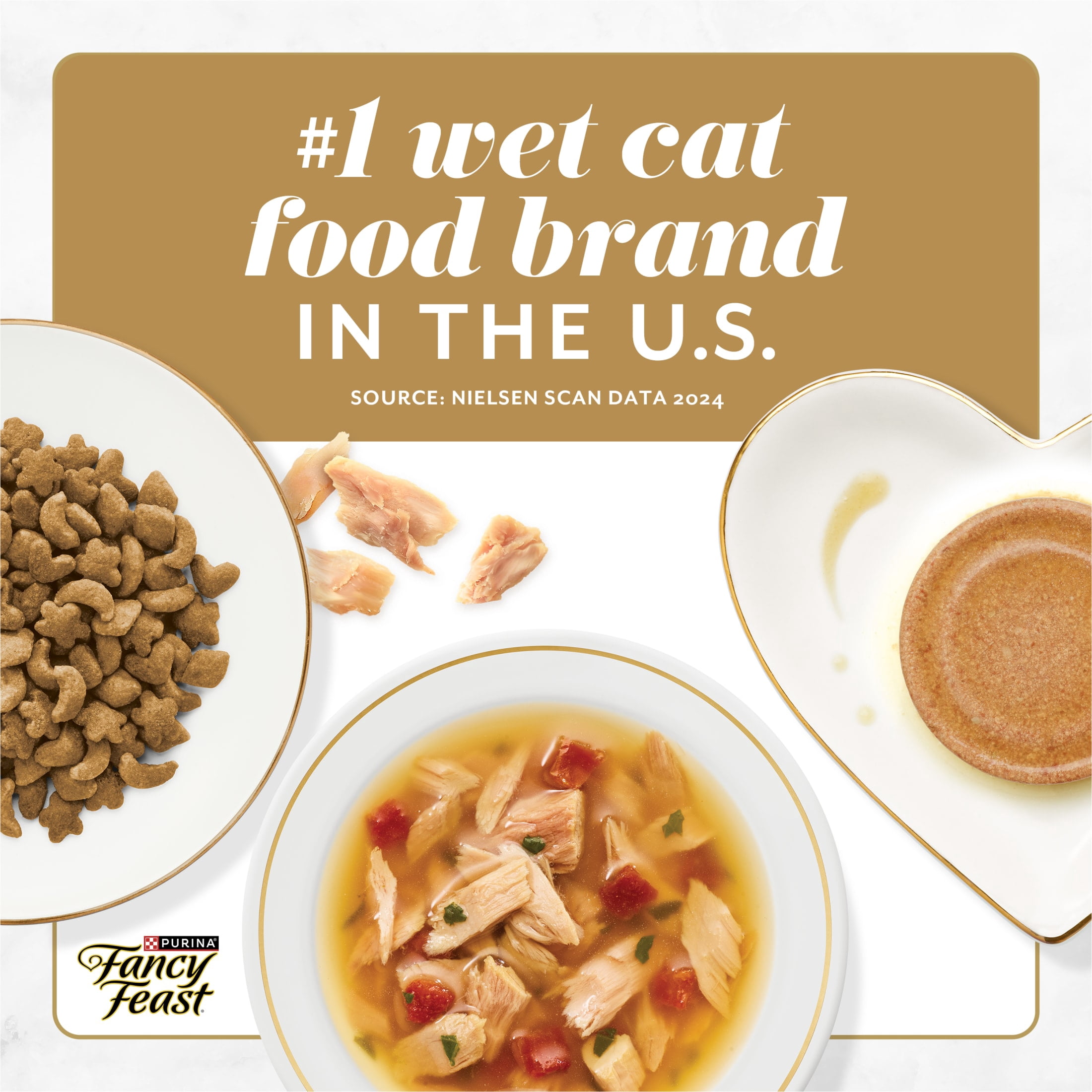 Purina Fancy Feast Savory Centers With Beef Wet Cat Food Pate with Gourmet Gravy Center, 3 oz, 24 Pack