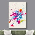 thumbnail image 2 of wall26 Canvas Print Wall Art Rainbow Paint Splatter Soccer Player Sports Athletes Digital Art Modern Art Rustic Scenic Urban Exercise Colorful for Living Room, Bedroom, Office - 16"x24", 2 of 5