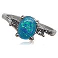thumbnail image 1 of Female Silver Ring Portable Zircon Rhinestone Rings Girlfriends Bridal Ornaments Jewellery Accessory Wedding Engagement Blue Size 6, 1 of 8