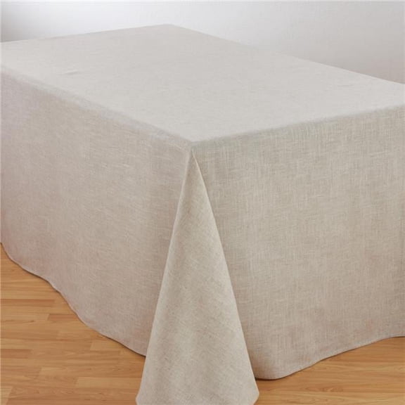 SARO  90 x 156 in. Rectangular Toscana Linen Blend Tablecloth - Natural