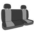 thumbnail image 3 of CalTrend Rear Solid Back & 40/60 Cushion SportsTex Seat Covers for 2011-2016 Ford F-150-550 - FD370-08GA Light Grey Insert and Trim, 3 of 3
